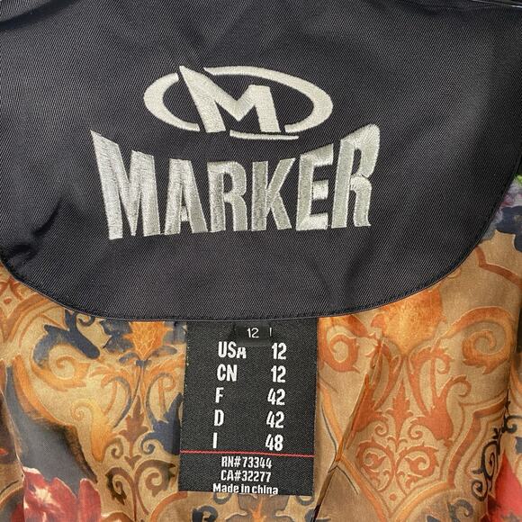 Marker Jacket Womens 12 Black Snow Full Zip Riding Aqua Guard Stretch Zip - Picture 11 of 13